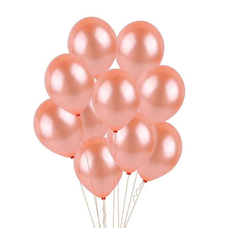 10pcs RoseGold Sequins Balloon Set Foil Balloons Latex Confetti Balloon Party Birthday Wedding