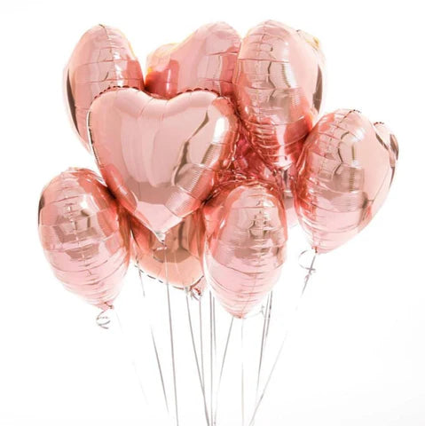 10pcs RoseGold Balloon Set Foil Balloons Latex Confetti Balloon Party Birthday Wedding