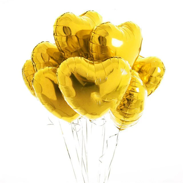 10pcs Gold Balloon Set Foil Balloons Latex Confetti Balloon Party Birthday Wedding