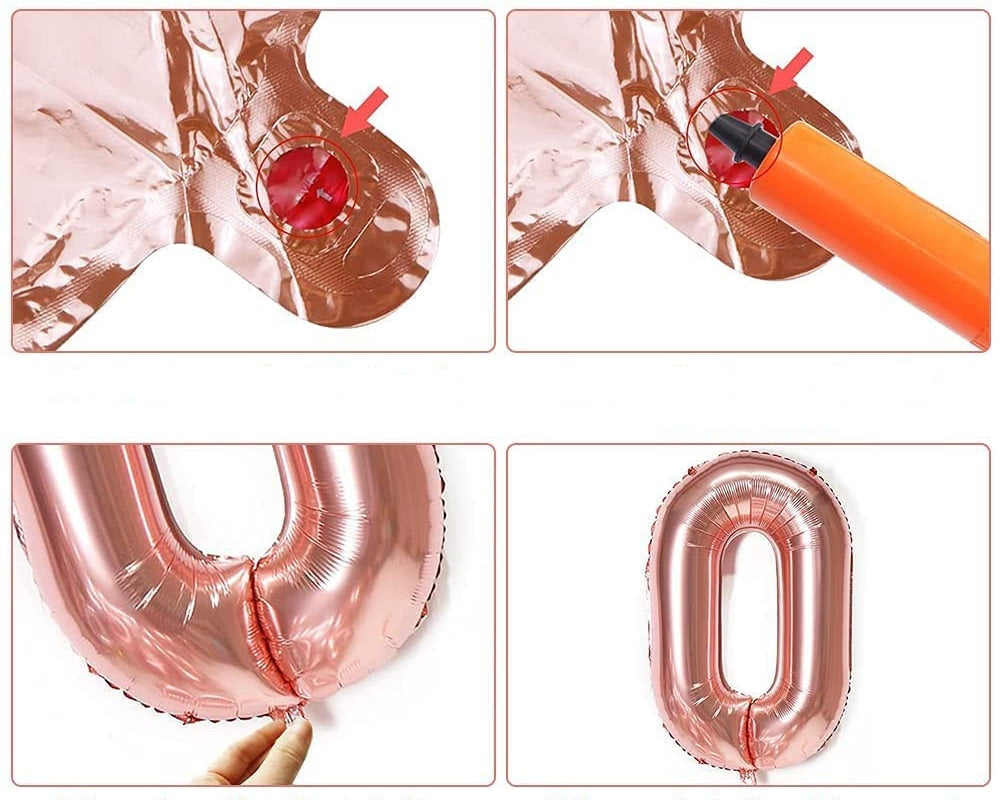 100cm Rose Gold Number 1 Foil Helium Jumbo Balloons Wedding Party Birthday