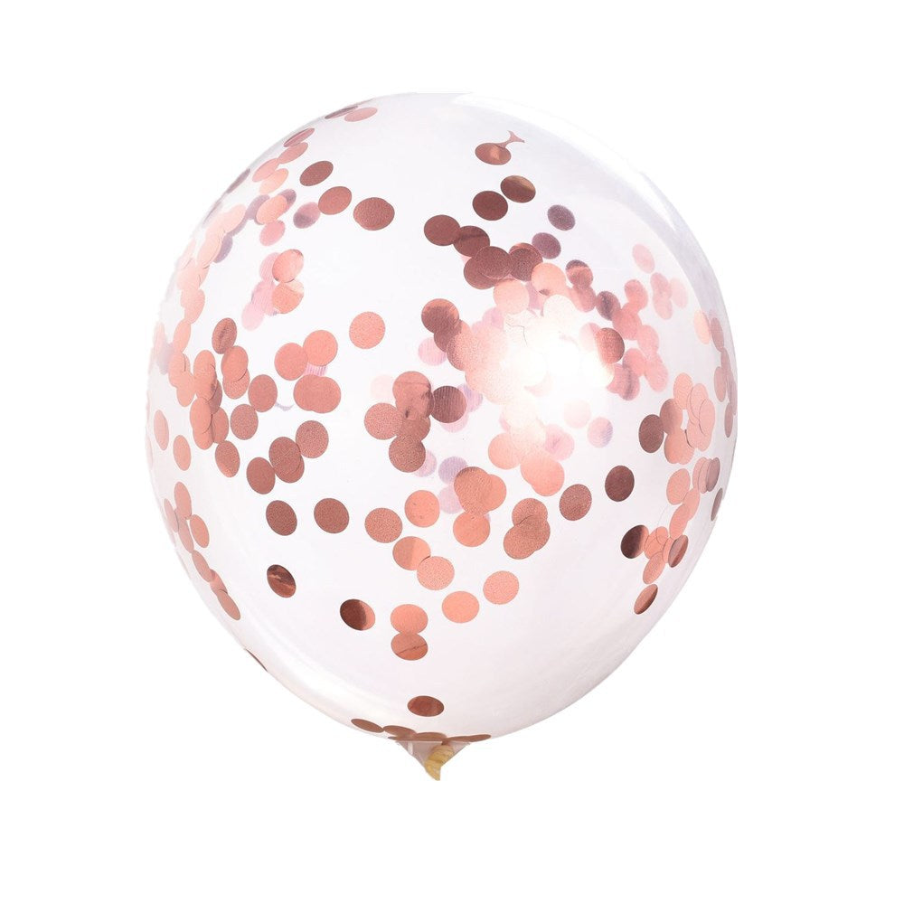 10pcs RoseGold Sequins Balloon Set Foil Balloons Latex Confetti Balloon Party Birthday Wedding