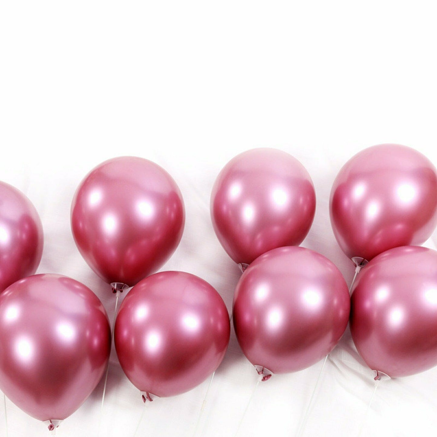 10pcs of 25cm Hot Pink Chrome Latex Standard Helium Balloon Party Wedding Birthday