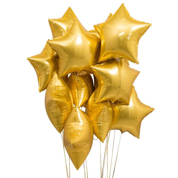 10pcs Gold Balloon Set Foil Balloons Latex Confetti Balloon Party Birthday Wedding
