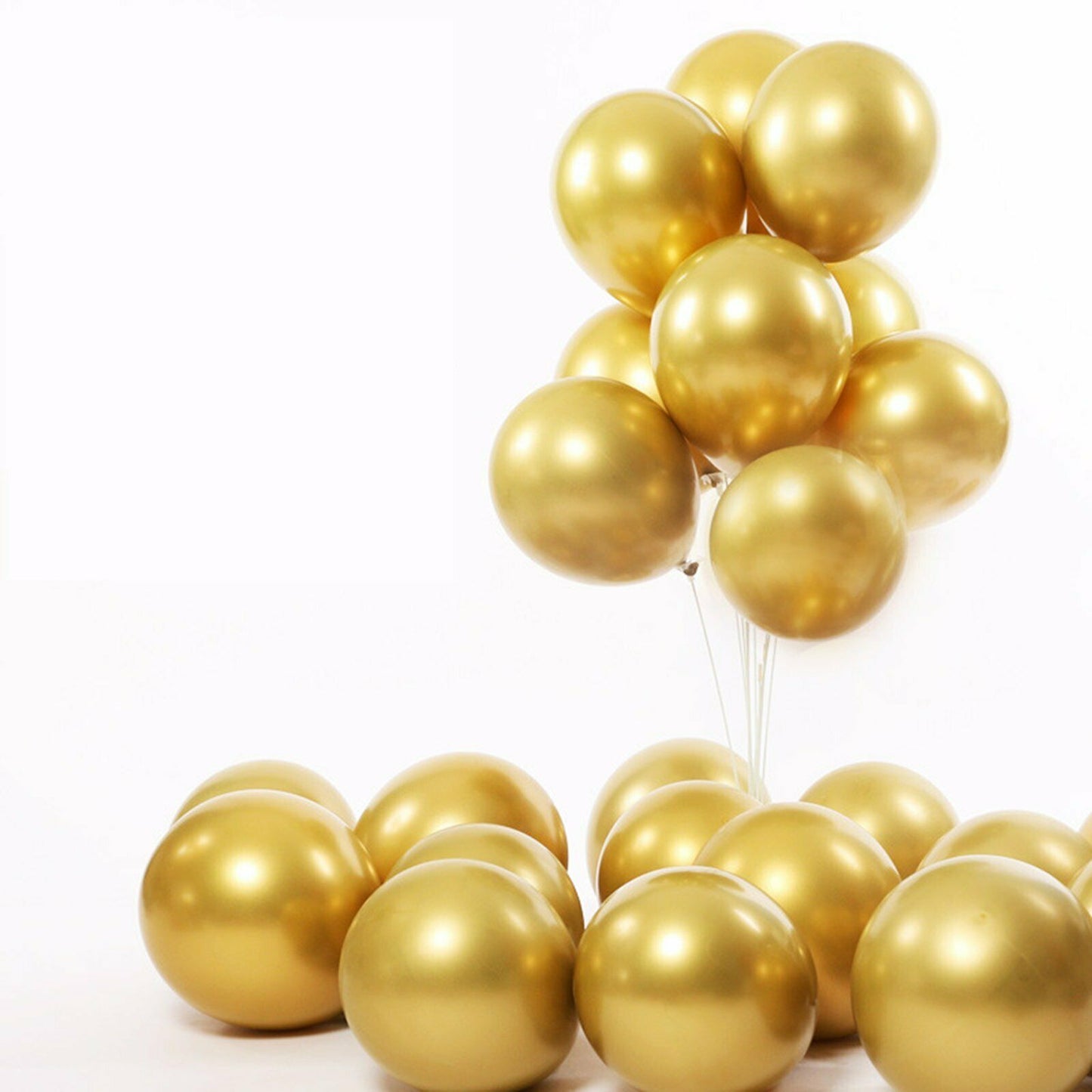 10pcs of 25cm Gold Chrome Latex Standard Helium Balloon Party Wedding Birthday