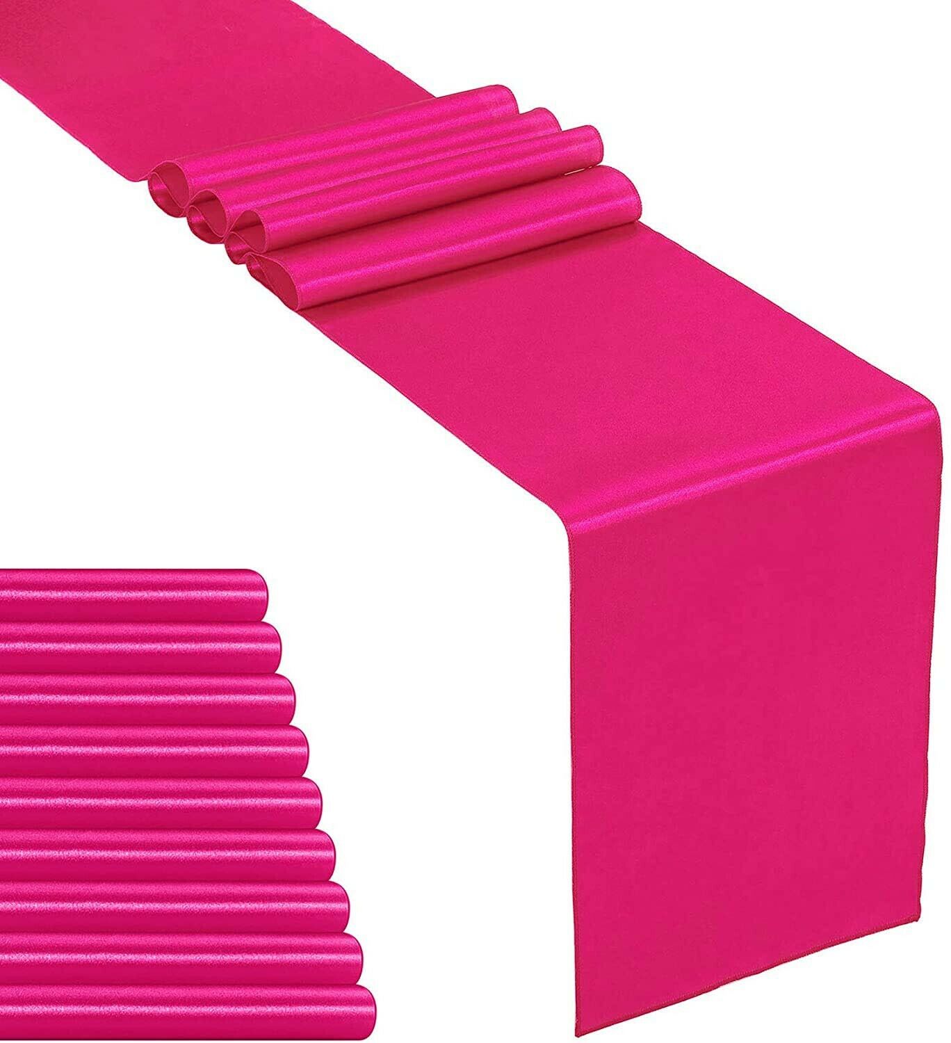 10X Hot Pink Satin 30x275cm Table Runner Wedding Event Party Decoration