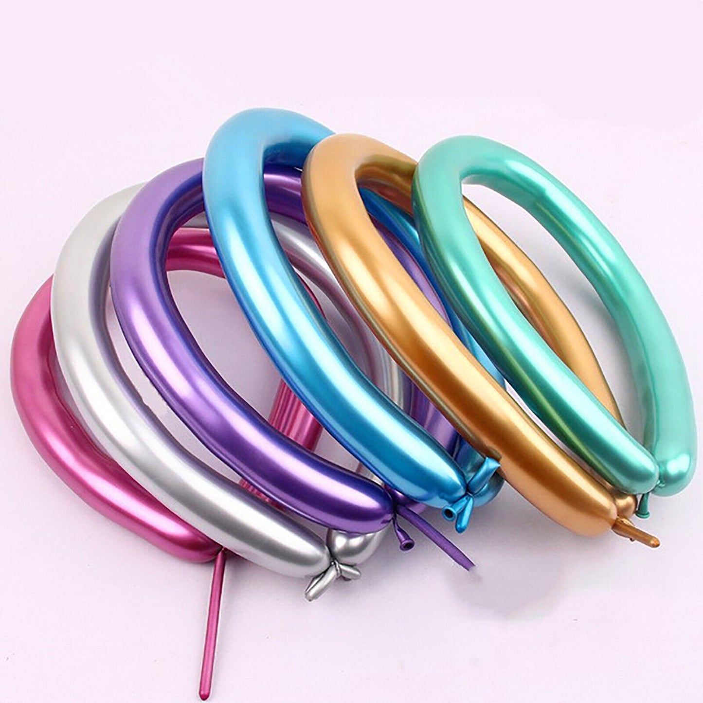 10pcs Chrome Latex Twisting Balloons Metallic Magic Balloon Birthday Party
