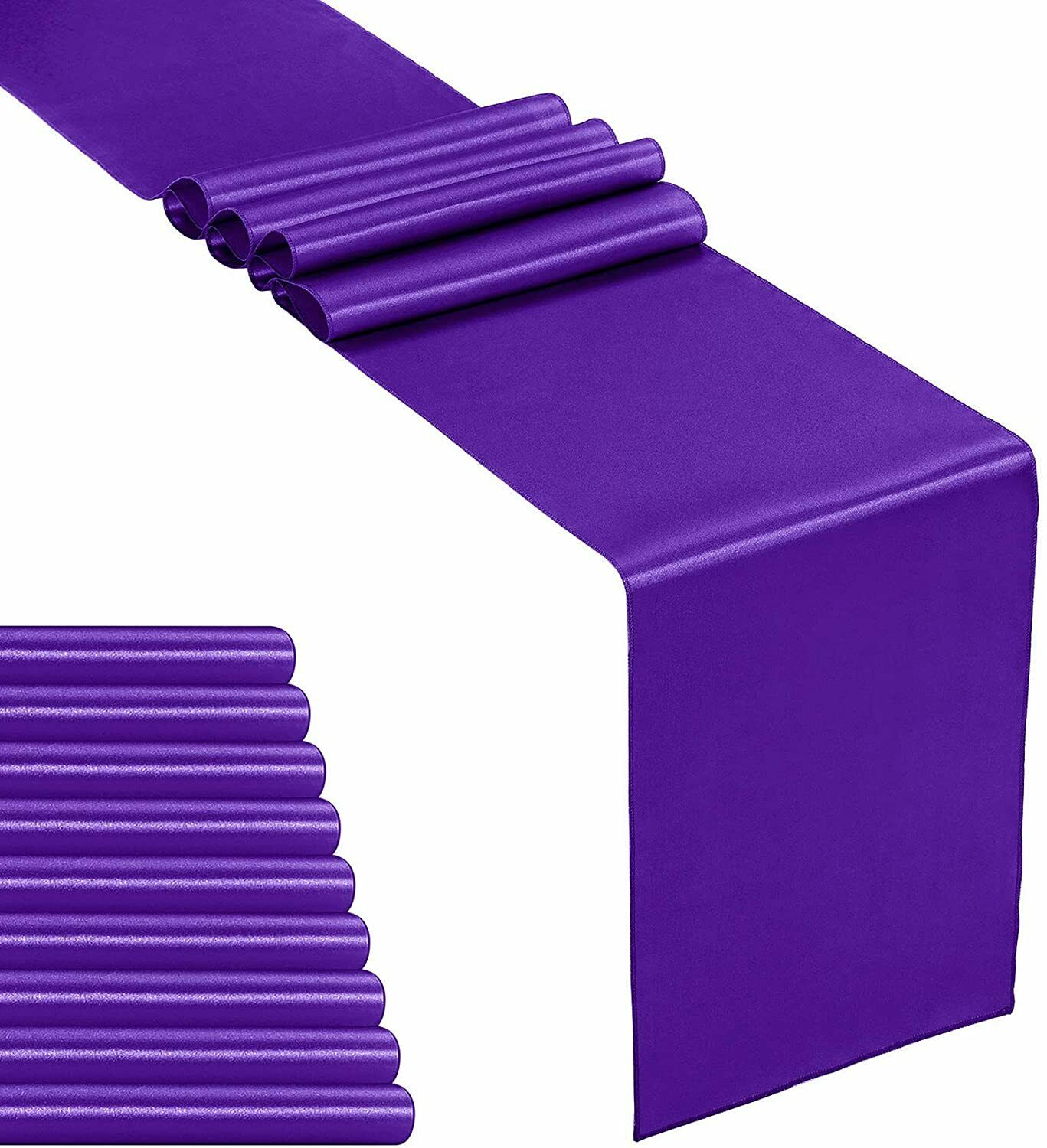 10X Purple Satin 30x275cm Table Runner Wedding Event Party Decoration