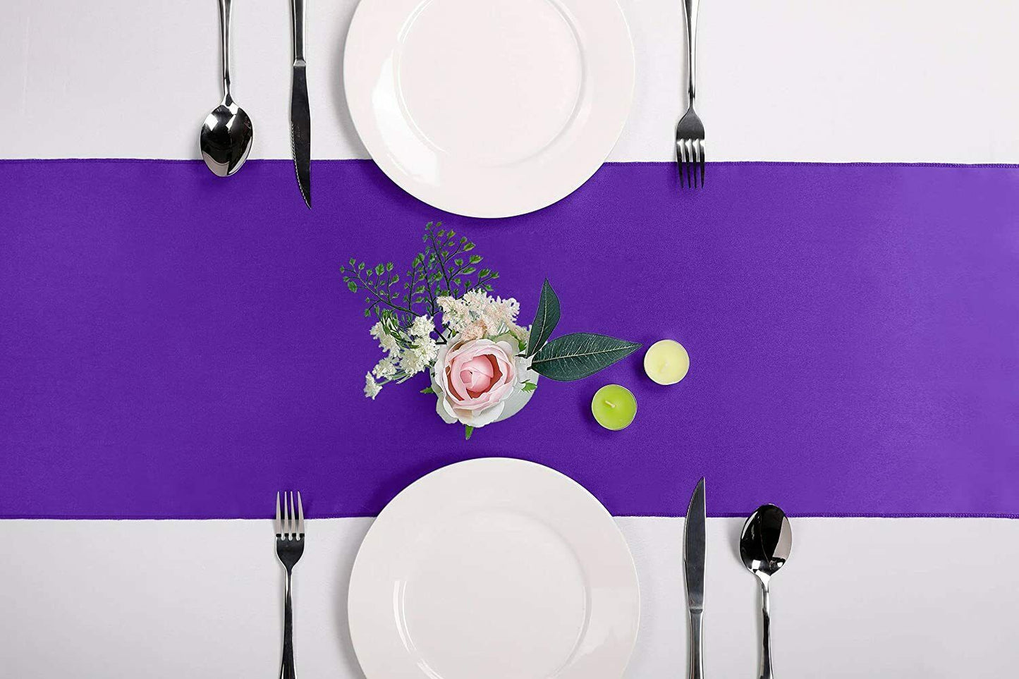 10X Purple Satin 30x275cm Table Runner Wedding Event Party Decoration
