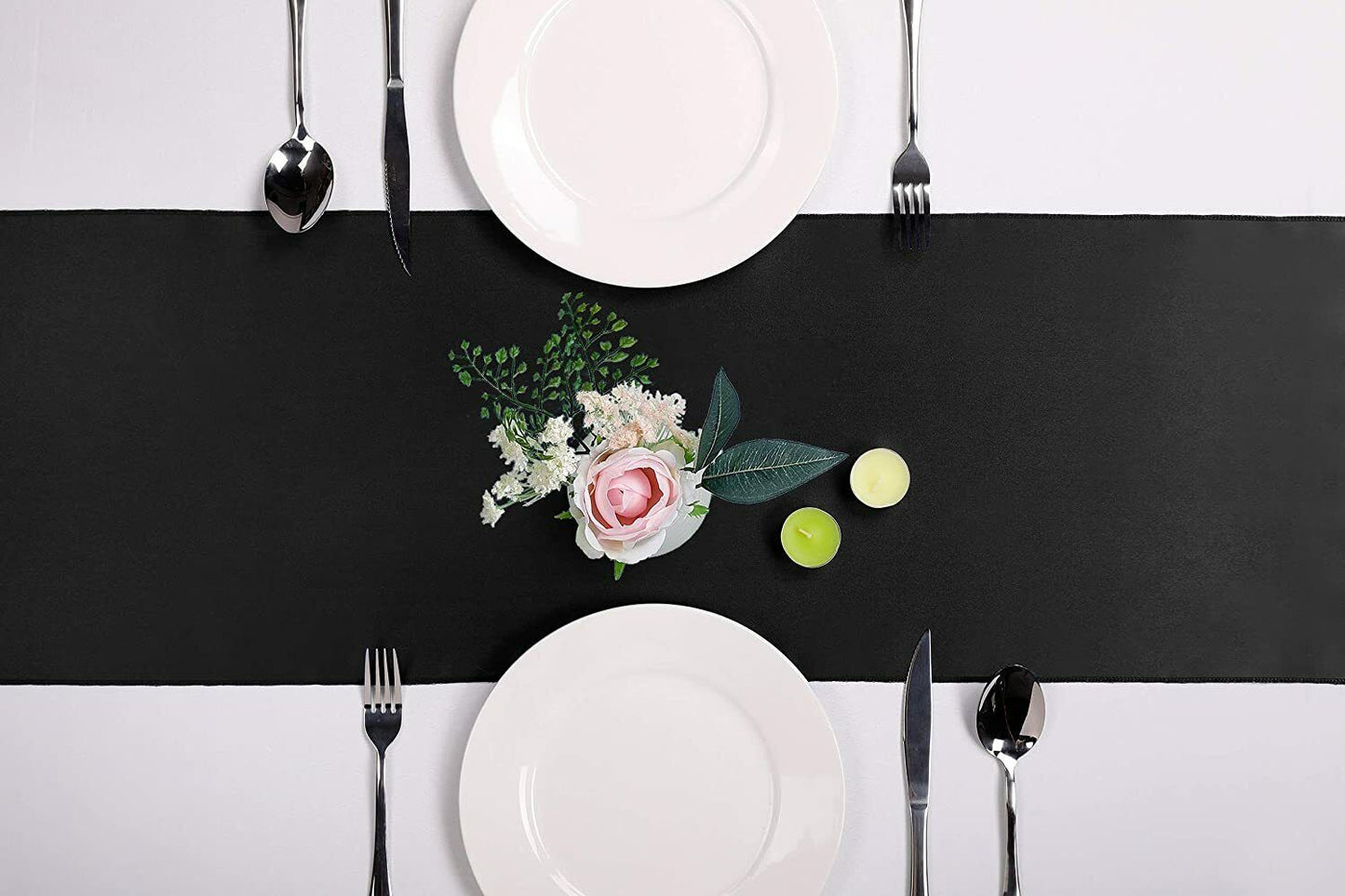 10X Black Satin 30x275cm Table Runner Wedding Event Party Decoration
