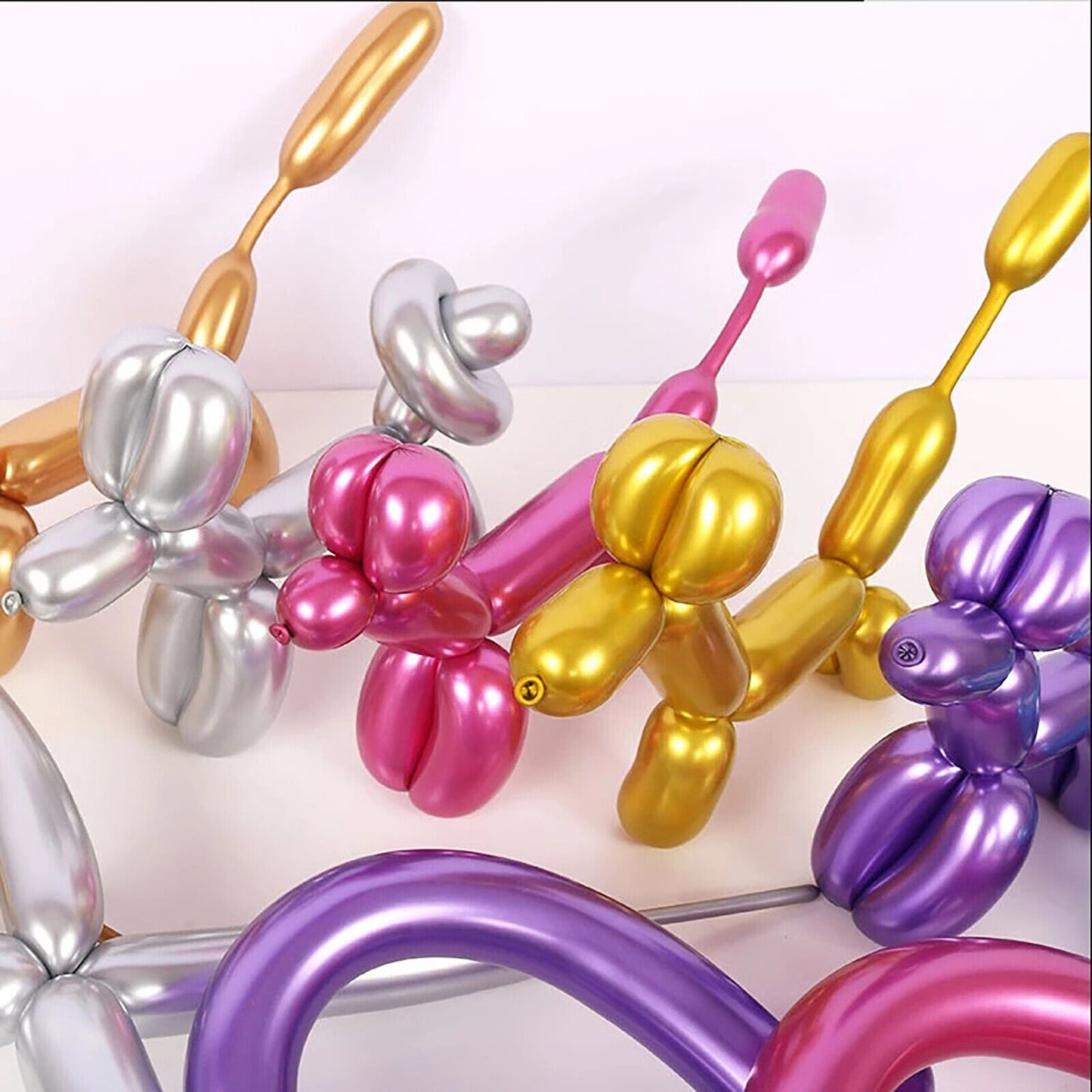 10pcs Chrome Latex Twisting Balloons Metallic Magic Balloon Birthday Party