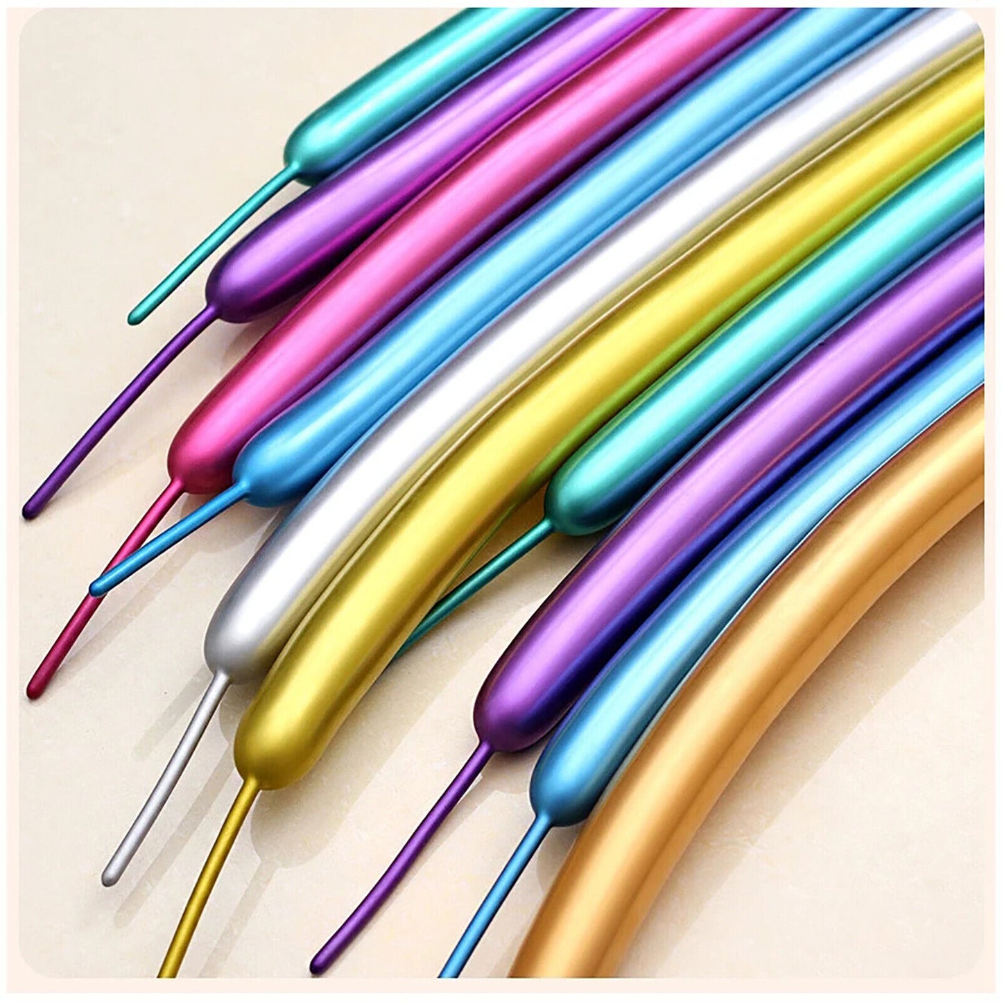 10pcs Chrome Latex Twisting Balloons Metallic Magic Balloon Birthday Party