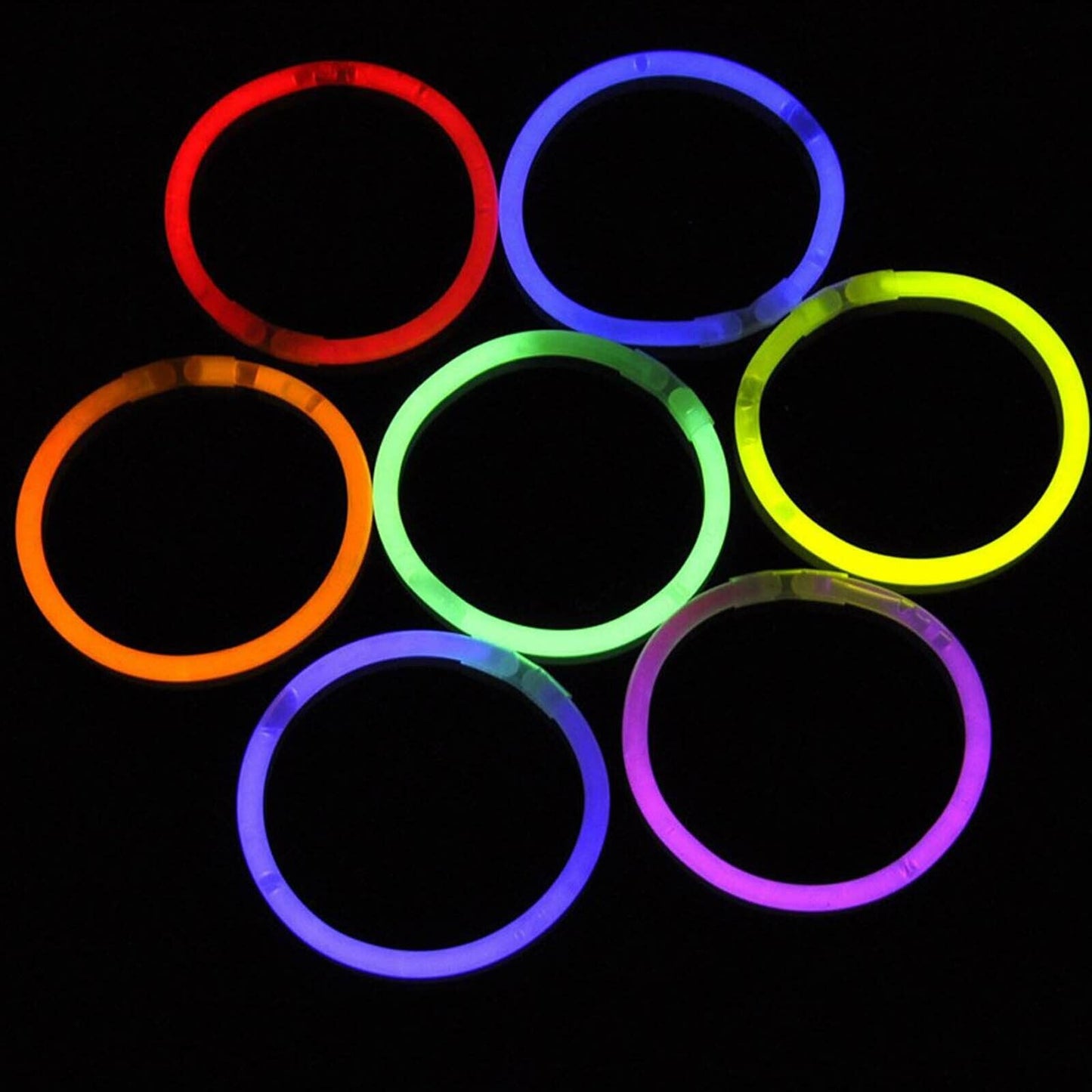 100pcs Mixed Color Glow In the Dark Sticks Bracelets Party Glowsticks