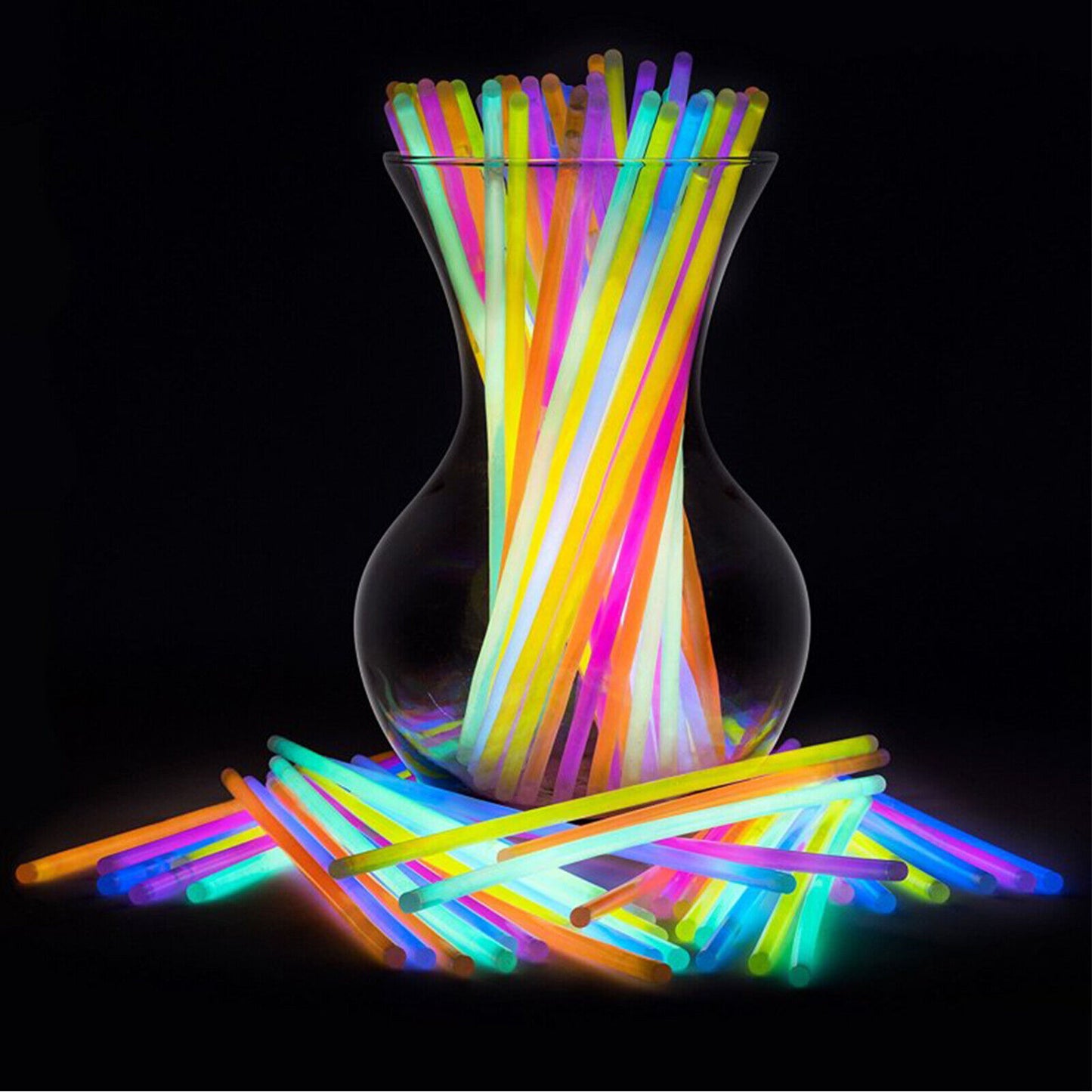 100pcs Mixed Color Glow In the Dark Sticks Bracelets Party Glowsticks