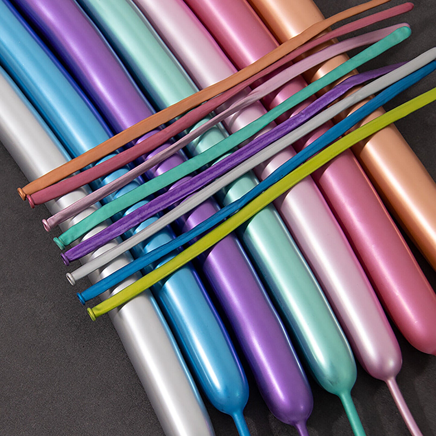 10pcs Chrome Latex Twisting Balloons Metallic Magic Balloon Birthday Party