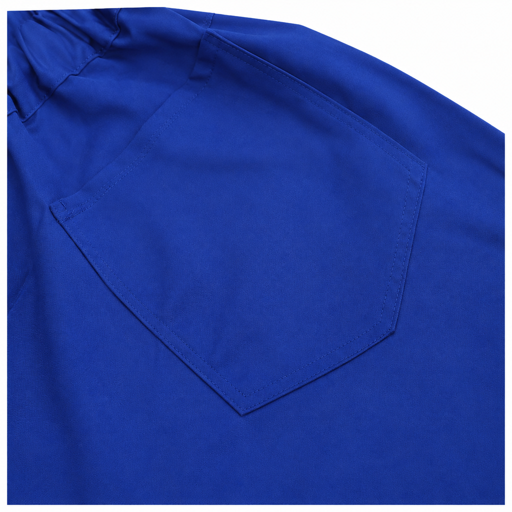 Construction close-up of the RigArmor cotton coverall, custom logo printing and embroidery available