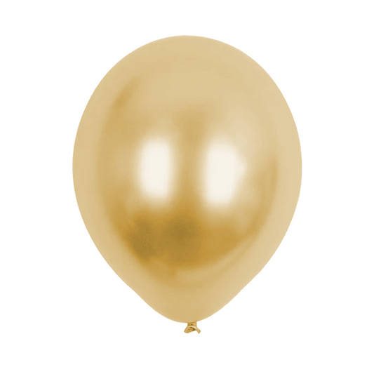 10pcs of 25cm Gold Chrome Latex Standard Helium Balloon Party Wedding Birthday
