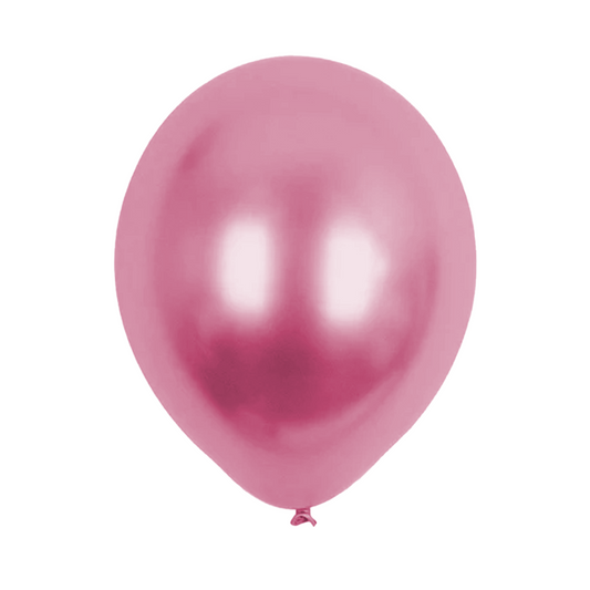 10pcs of 25cm Hot Pink Chrome Latex Standard Helium Balloon Party Wedding Birthday