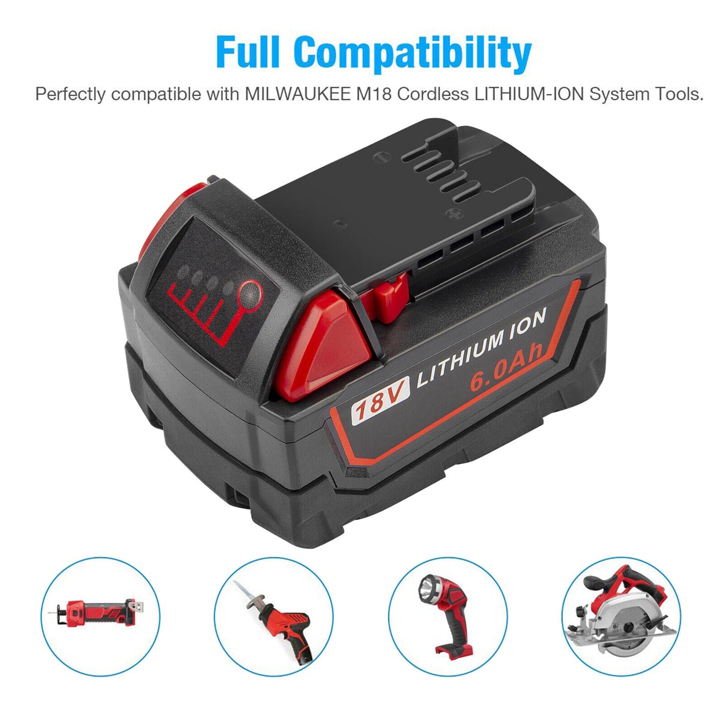 For Milwaukee M18 XC 6.0 9.0AH 18V Extended Capacity Battery Charger 48-11-1860