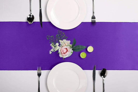 10X Purple Satin 30x275cm Table Runner Wedding Event Party Decoration