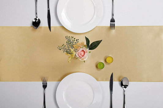10X Champagne Satin 30x275cm Table Runner Wedding Event Party Decoration
