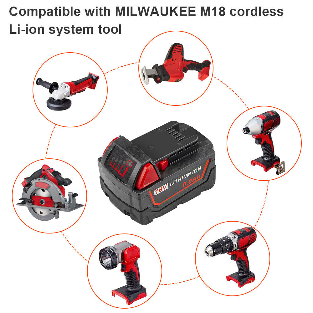 For Milwaukee M18 XC 6.0 9.0AH 18V Extended Capacity Battery Charger 48-11-1860