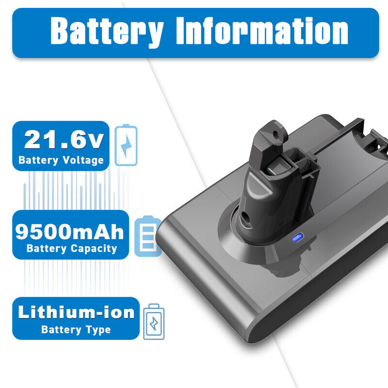9500mAh Battery For Dyson V6 DC58 DC59 DC61 DC62 Animal SV03 SV04 SV06 SV09 DC72