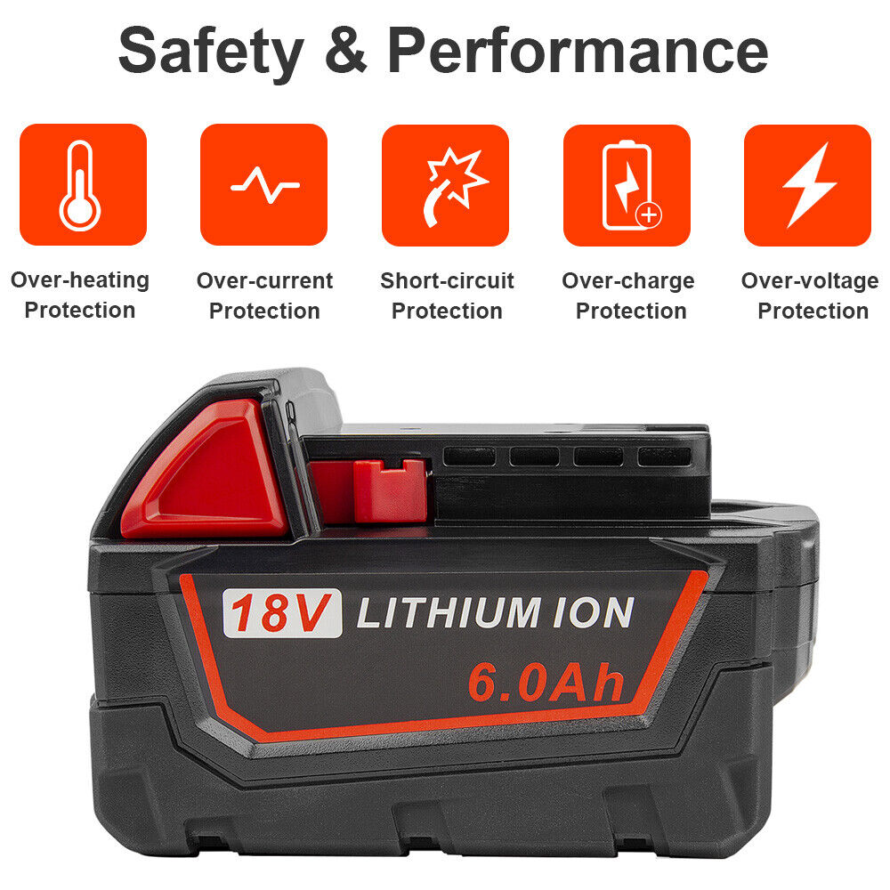 For Milwaukee M18 XC 6.0 9.0AH 18V Extended Capacity Battery Charger 48-11-1860