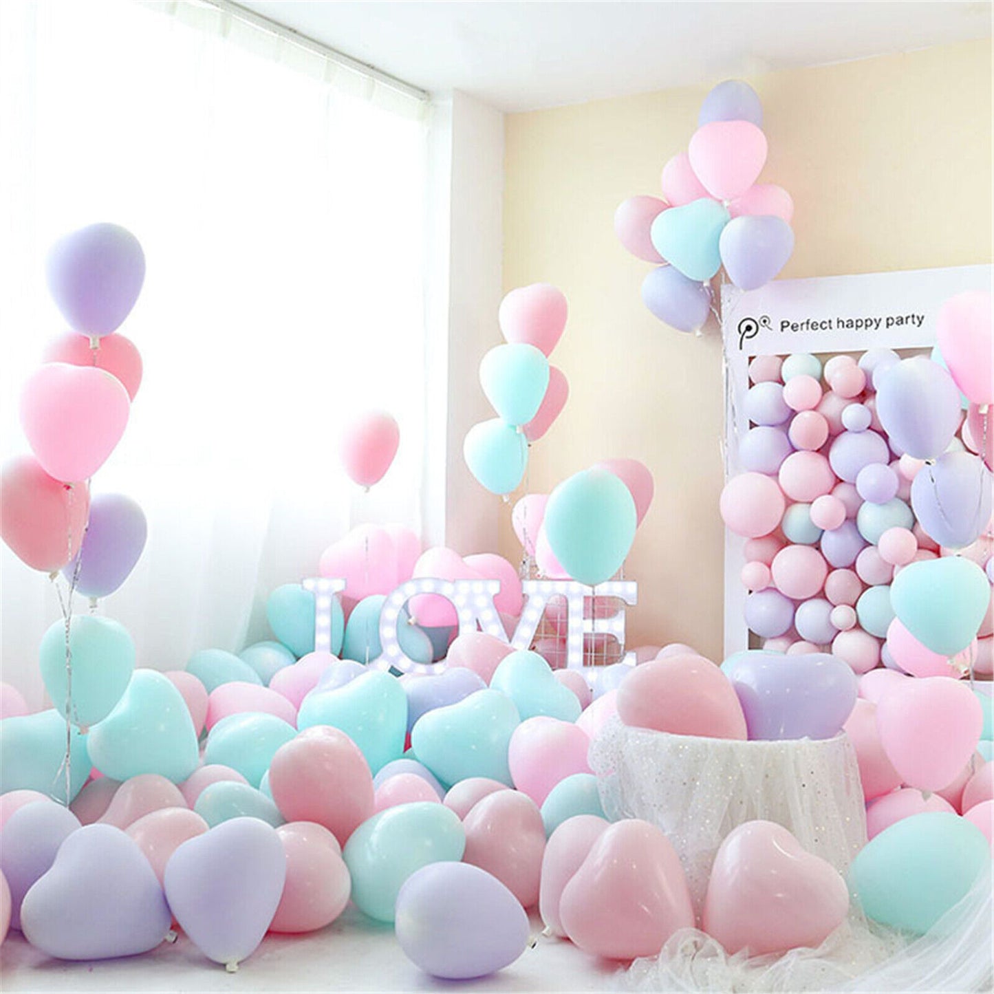 10pcs Macaron 25cm Heart Latex Balloons Party Wedding Birthday